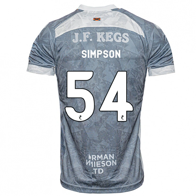 Danxen Męski Finlay Simpson #54 Jasny Szary Łupek Wyjazdowa Koszulka 2026/27 Koszulki Klubowe