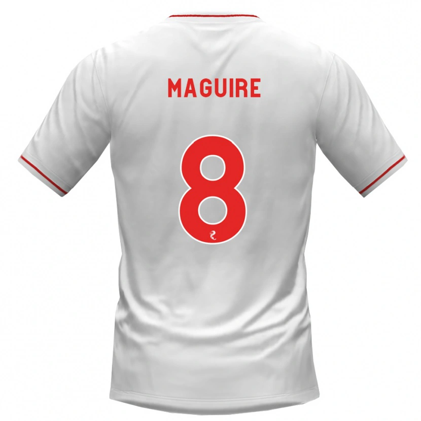 Danxen Męski Ciaran Maguire #8 Biały Czerwony Wyjazdowa Koszulka 2026/27 Koszulki Klubowe
