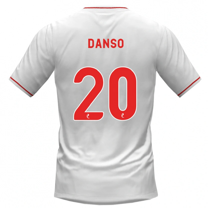 Danxen Męski Emmanuel Danso #20 Biały Czerwony Wyjazdowa Koszulka 2026/27 Koszulki Klubowe