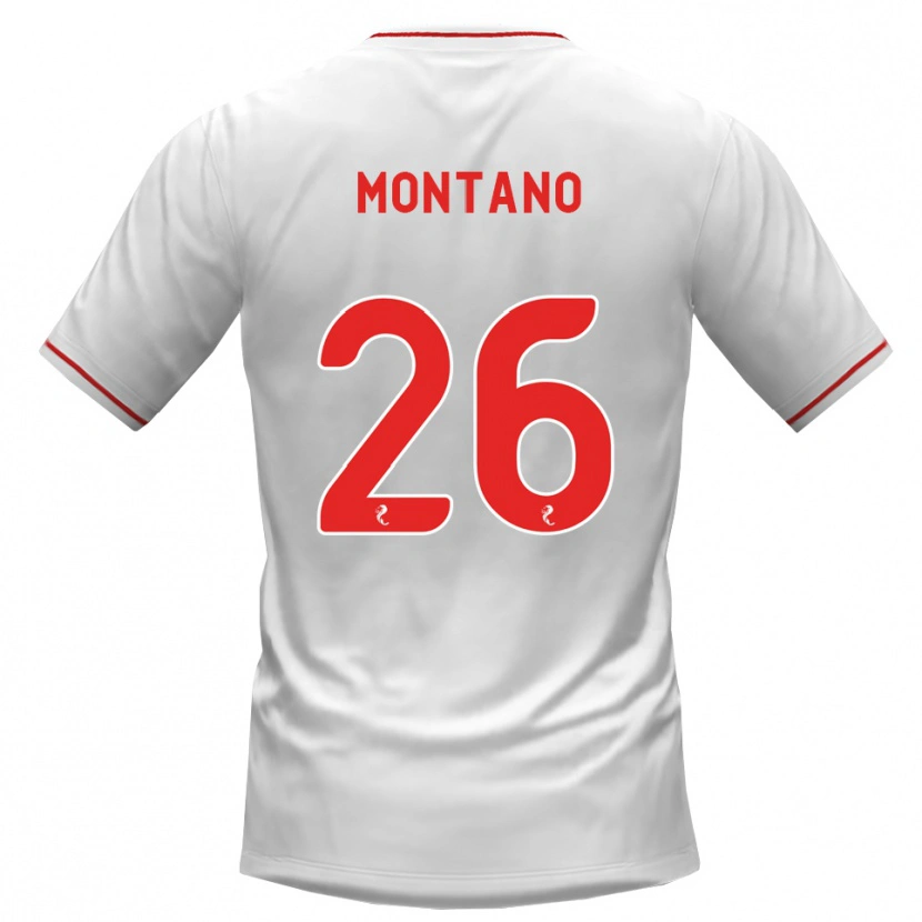 Danxen Męski Cristian Montano #26 Biały Czerwony Wyjazdowa Koszulka 2026/27 Koszulki Klubowe