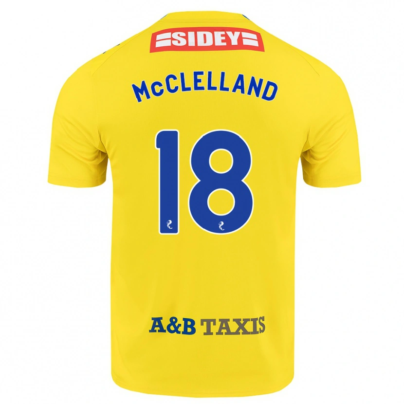 Danxen Męski Sam Mcclelland #18 Żółty Niebieski Czarny Wyjazdowa Koszulka 2026/27 Koszulki Klubowe