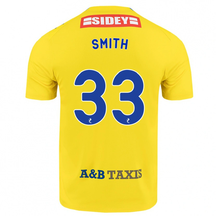 Danxen Męski Liam Smith #33 Żółty Niebieski Czarny Wyjazdowa Koszulka 2026/27 Koszulki Klubowe