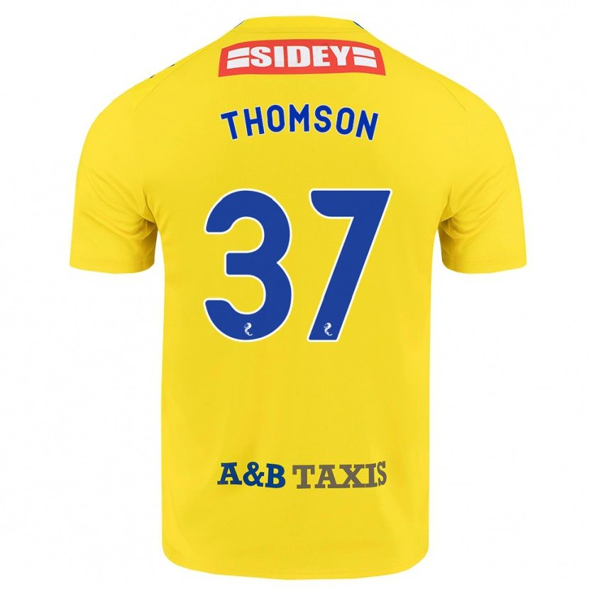 Danxen Męski Kyle Thomson #37 Żółty Niebieski Czarny Wyjazdowa Koszulka 2026/27 Koszulki Klubowe