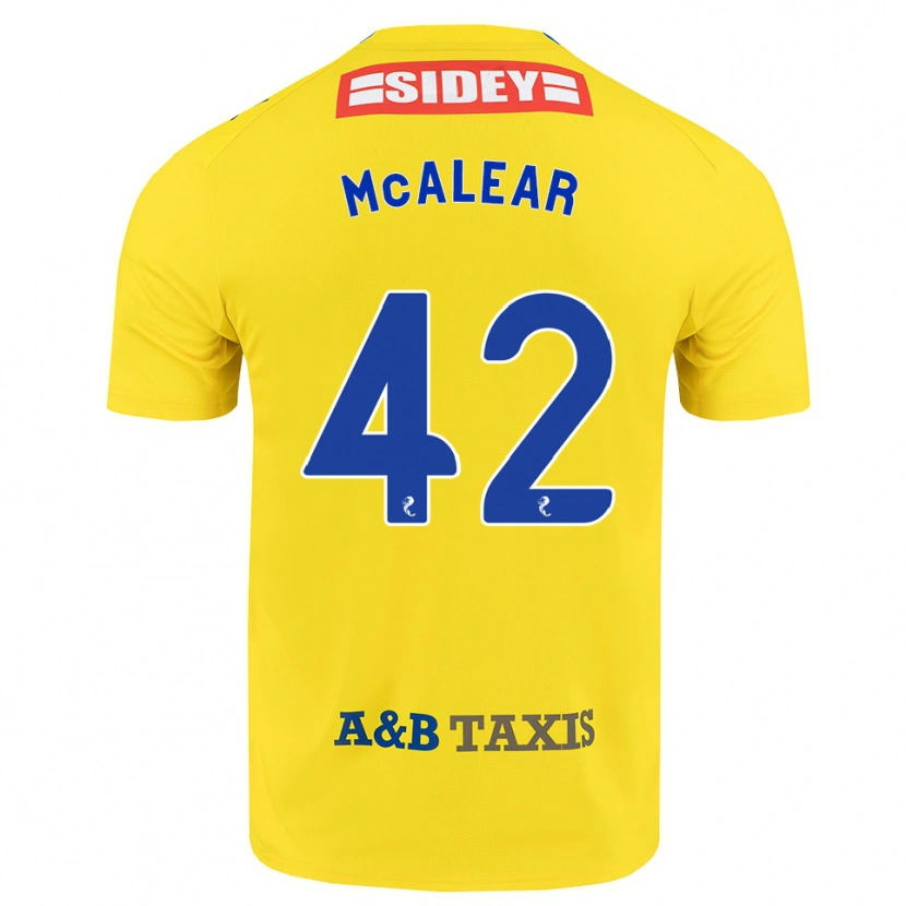 Danxen Męski Reece Mcalear #42 Żółty Niebieski Czarny Wyjazdowa Koszulka 2026/27 Koszulki Klubowe