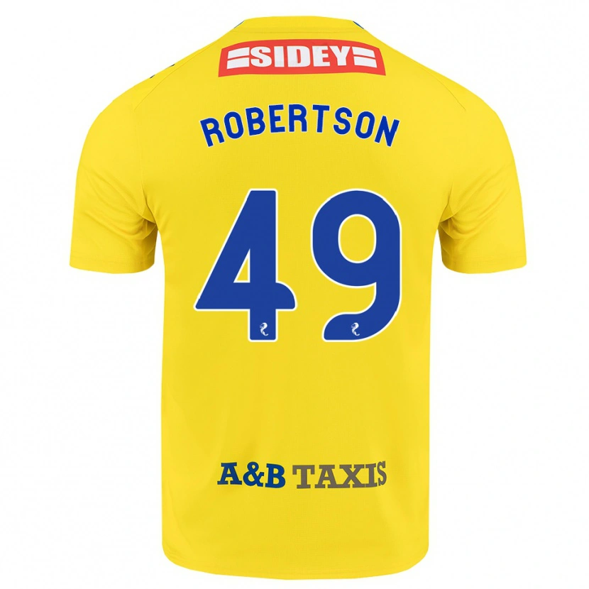 Danxen Męski Jack Robertson #49 Żółty Niebieski Czarny Wyjazdowa Koszulka 2026/27 Koszulki Klubowe