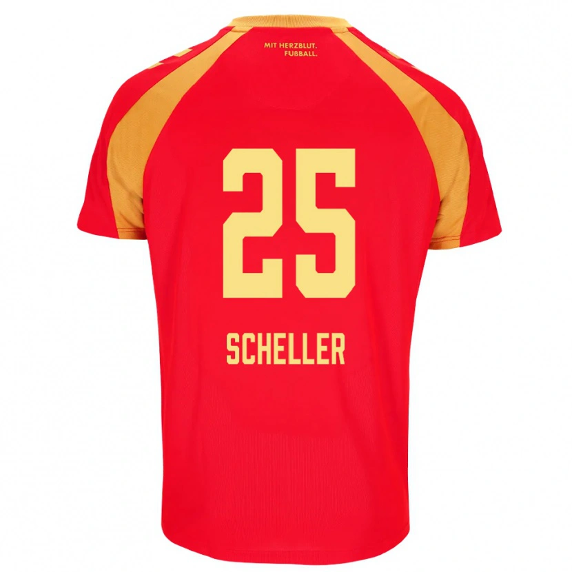 Danxen Męski Tjark Scheller #25 Czerwony Pomarańczowy Czarny Wyjazdowa Koszulka 2026/27 Koszulki Klubowe
