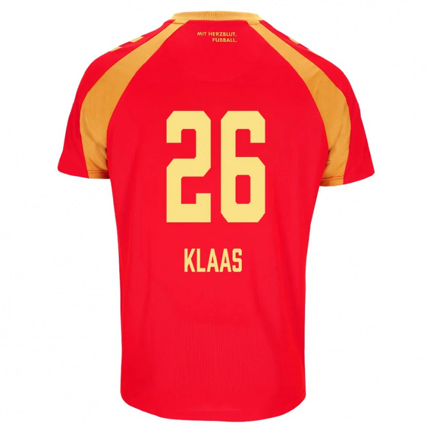 Danxen Męski Sebastian Klaas #26 Czerwony Pomarańczowy Czarny Wyjazdowa Koszulka 2026/27 Koszulki Klubowe