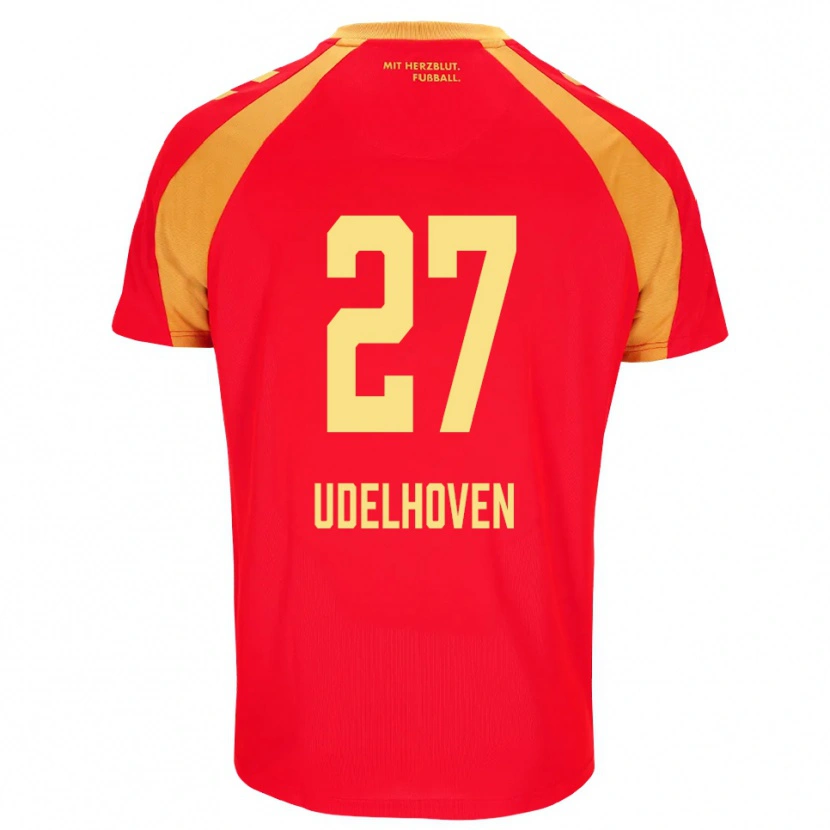 Danxen Męski Joel Udelhoven #27 Czerwony Pomarańczowy Czarny Wyjazdowa Koszulka 2026/27 Koszulki Klubowe