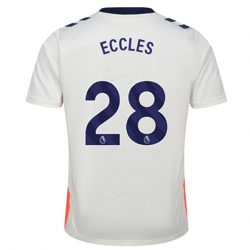 Danxen Męski Josh Eccles #28 Biały Pomarańczowy Niebieski Królewski Wyjazdowa Koszulka 2026/27 Koszulki Klubowe