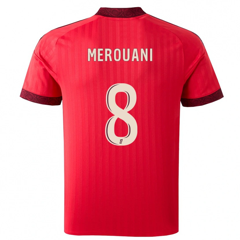 Danxen Męski Djibril Merouani #8 Bordo Czerwony Biały Wyjazdowa Koszulka 2026/27 Koszulki Klubowe