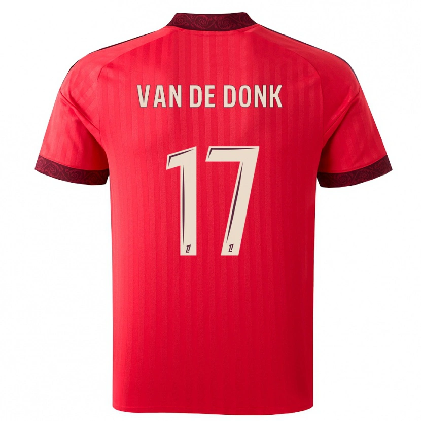 Danxen Męski Danielle Van De Donk #17 Bordo Czerwony Biały Wyjazdowa Koszulka 2026/27 Koszulki Klubowe