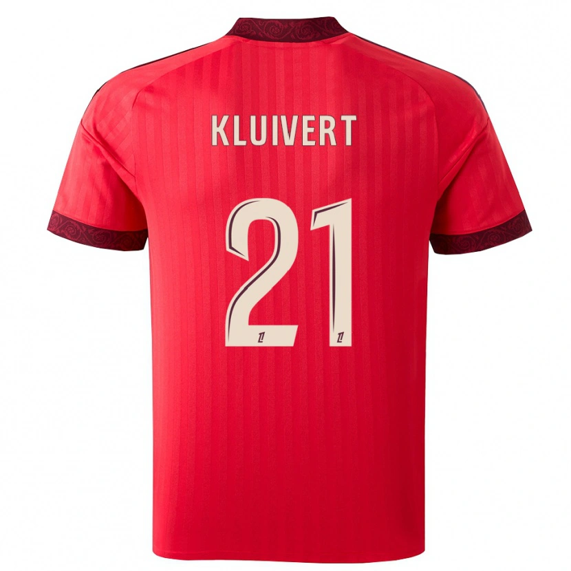 Danxen Męski Ruben Kluivert #21 Bordo Czerwony Biały Wyjazdowa Koszulka 2026/27 Koszulki Klubowe