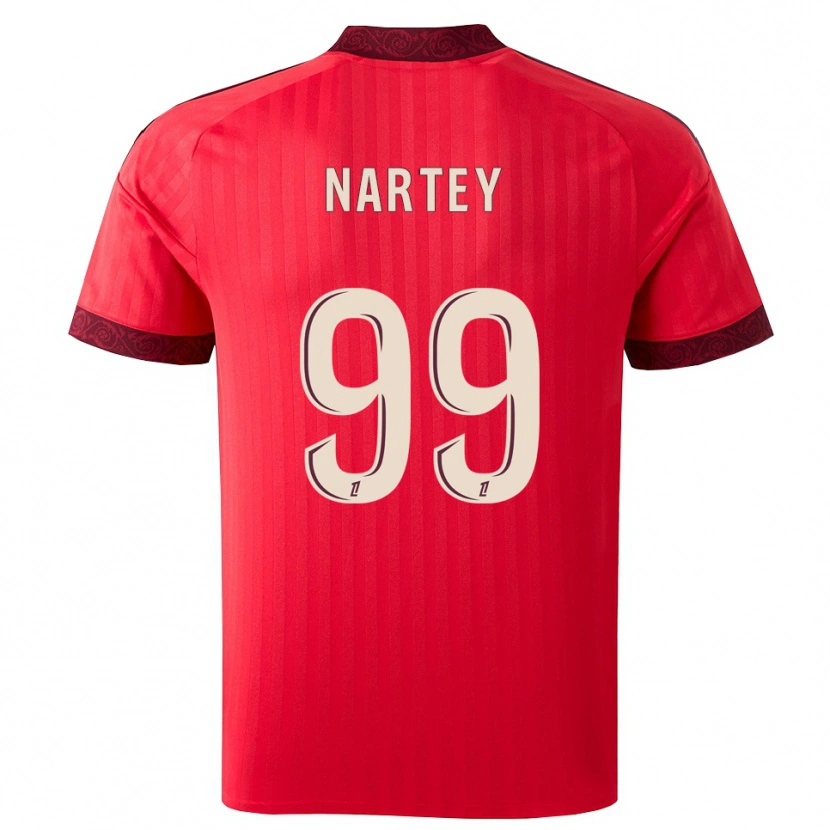 Danxen Męski Noah Nartey #99 Bordo Czerwony Biały Wyjazdowa Koszulka 2026/27 Koszulki Klubowe