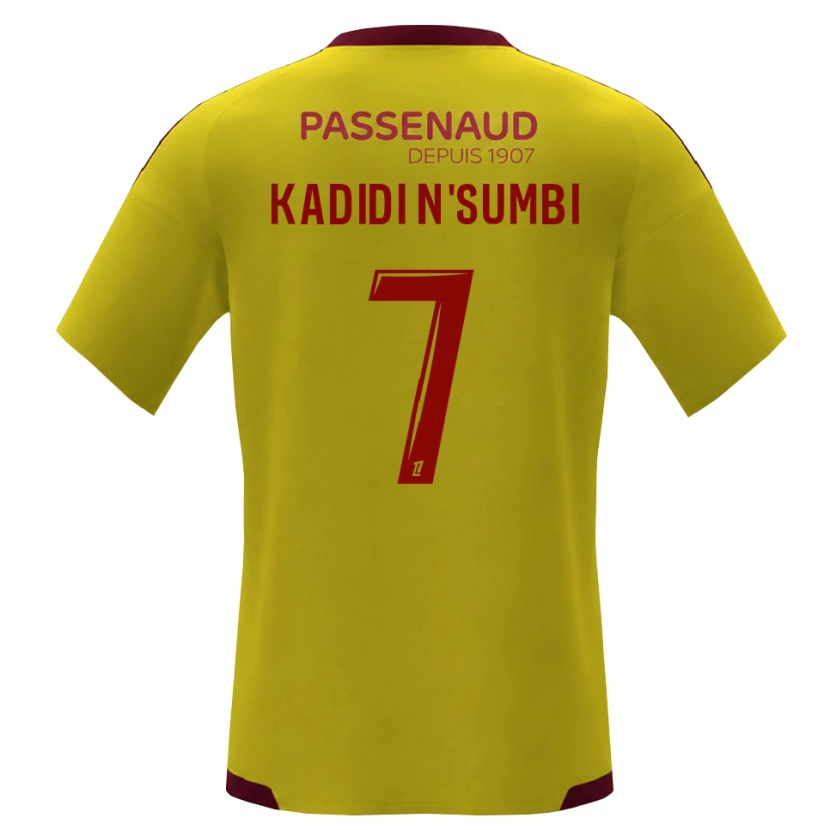 Danxen Męski Andy Junior Kadidi N'sumbi #7 Żółty Czerwony Zielony Wyjazdowa Koszulka 2026/27 Koszulki Klubowe