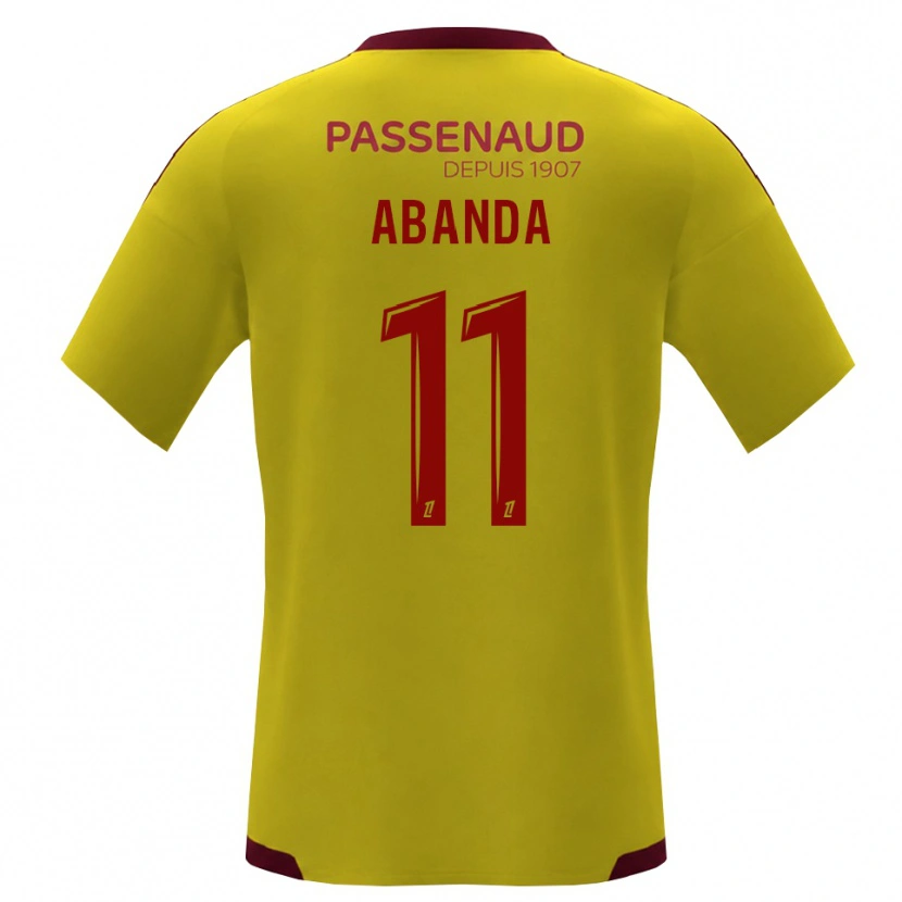Danxen Męski Leroy Abanda #11 Żółty Czerwony Zielony Wyjazdowa Koszulka 2026/27 Koszulki Klubowe