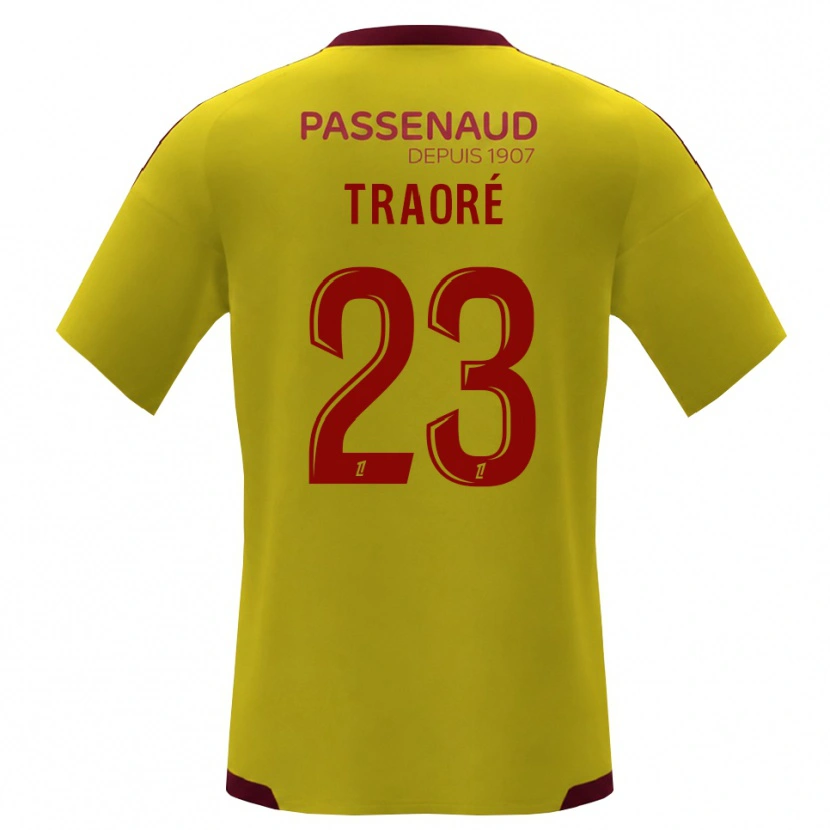 Danxen Męski Daouda Traoré #23 Żółty Czerwony Zielony Wyjazdowa Koszulka 2026/27 Koszulki Klubowe