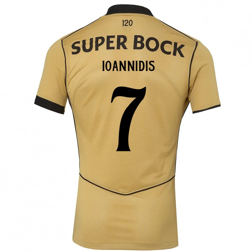 Danxen Męski Fotis Ioannidis #7 Goldenrod Czarny Wyjazdowa Koszulka 2026/27 Koszulki Klubowe