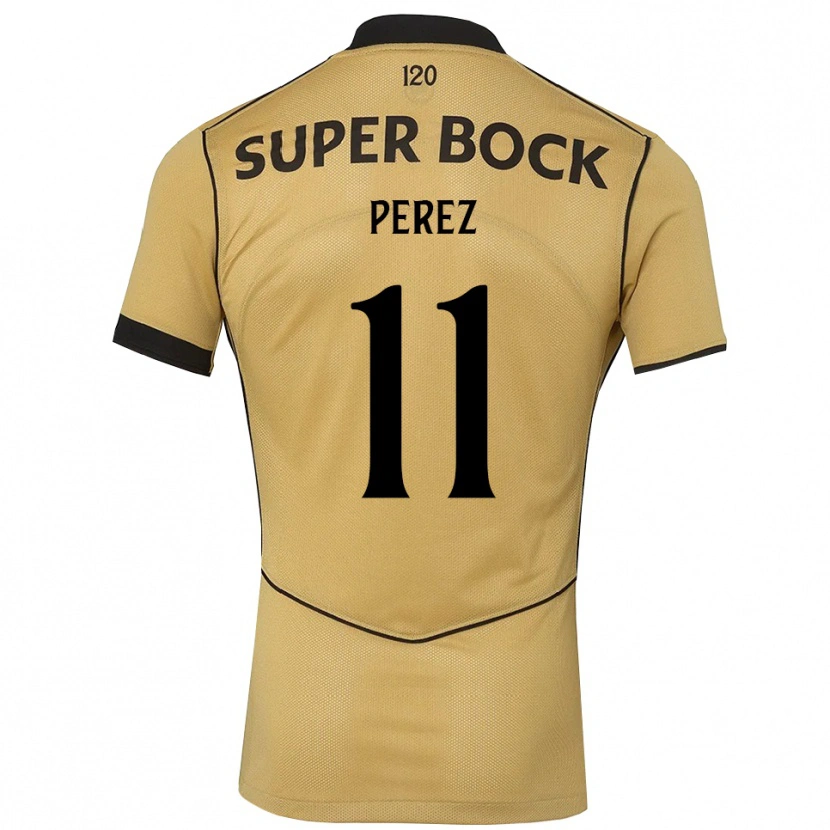 Danxen Męski Brenda Pérez #11 Goldenrod Czarny Wyjazdowa Koszulka 2026/27 Koszulki Klubowe