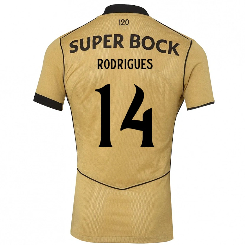 Danxen Męski Paulo Rodrigues #14 Goldenrod Czarny Wyjazdowa Koszulka 2026/27 Koszulki Klubowe