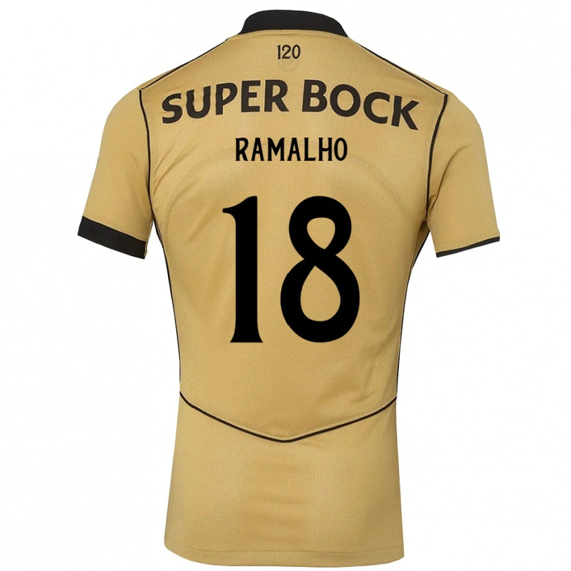 Danxen Męski Inês Filipa Ramalho Gonçalves #18 Goldenrod Czarny Wyjazdowa Koszulka 2026/27 Koszulki Klubowe