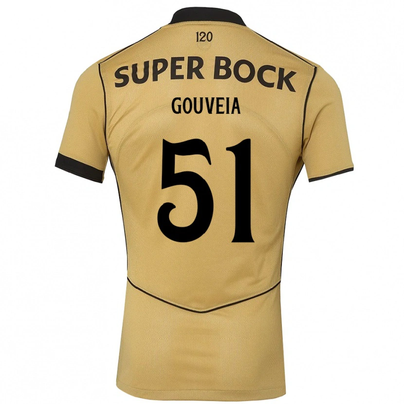 Danxen Męski Miguel Gouveia #51 Goldenrod Czarny Wyjazdowa Koszulka 2026/27 Koszulki Klubowe