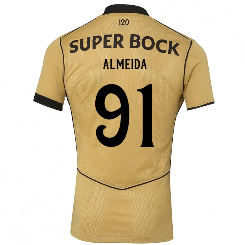 Danxen Męski Miguel Almeida #91 Goldenrod Czarny Wyjazdowa Koszulka 2026/27 Koszulki Klubowe