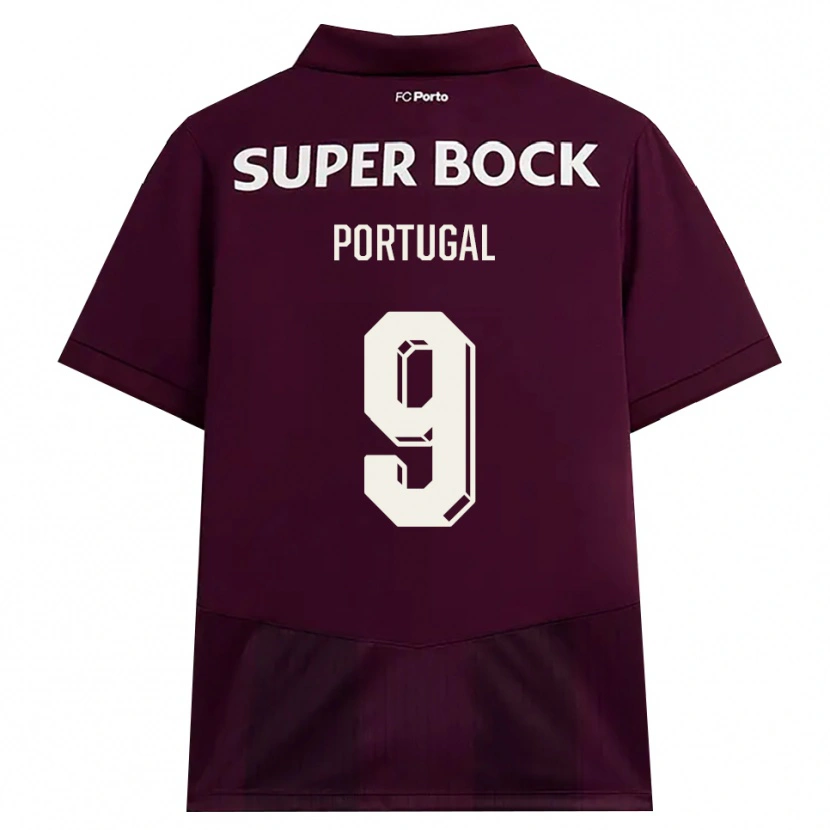 Danxen Męski Tiago Portugal #9 Bordowy Biały Wyjazdowa Koszulka 2026/27 Koszulki Klubowe