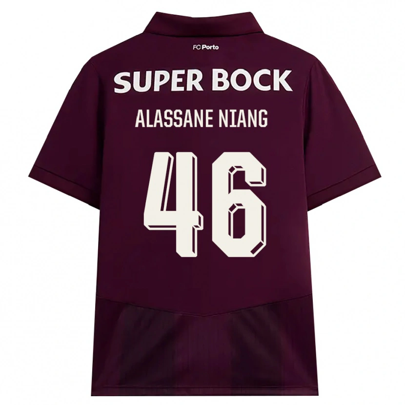 Danxen Męski Mame Alassane Niang #46 Bordowy Biały Wyjazdowa Koszulka 2026/27 Koszulki Klubowe