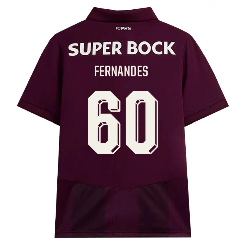 Danxen Męski Francisco Fernandes #60 Bordowy Biały Wyjazdowa Koszulka 2026/27 Koszulki Klubowe