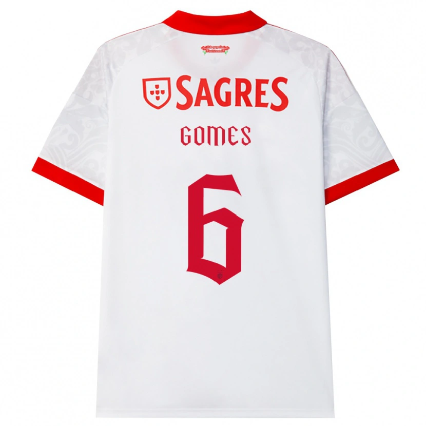 Danxen Męski Hugo Gomes #6 Biały Czerwony Żółty Wyjazdowa Koszulka 2026/27 Koszulki Klubowe