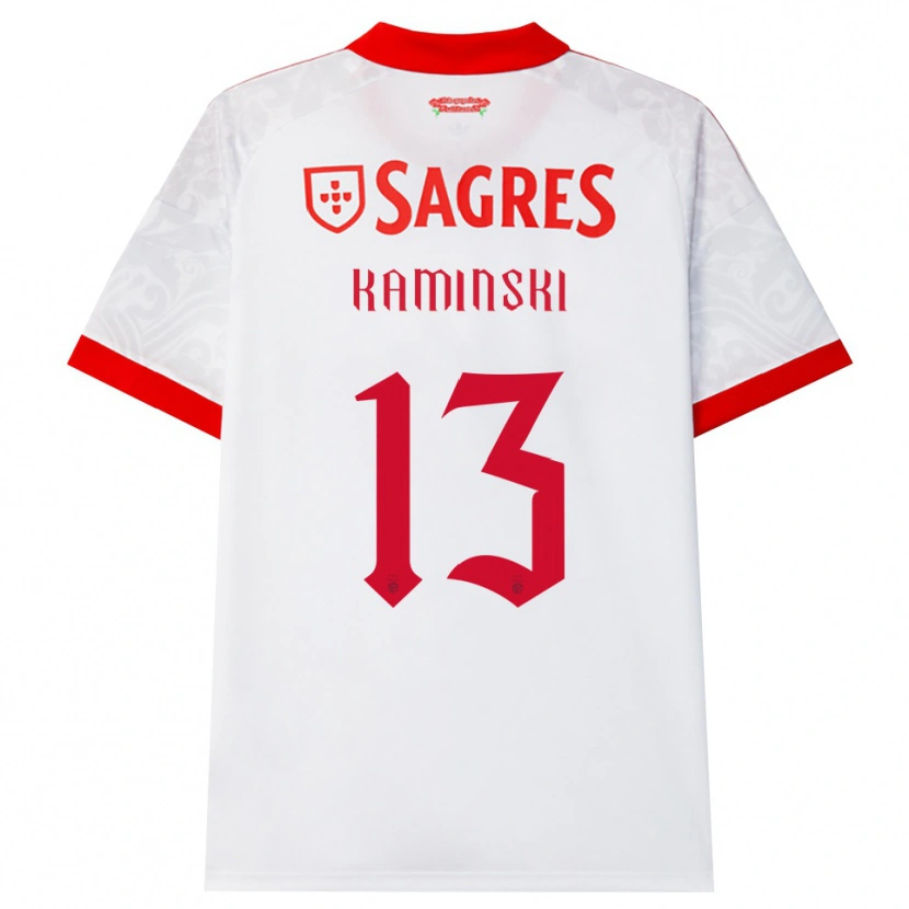 Danxen Męski Jakub Kamiński #13 Biały Czerwony Żółty Wyjazdowa Koszulka 2026/27 Koszulki Klubowe