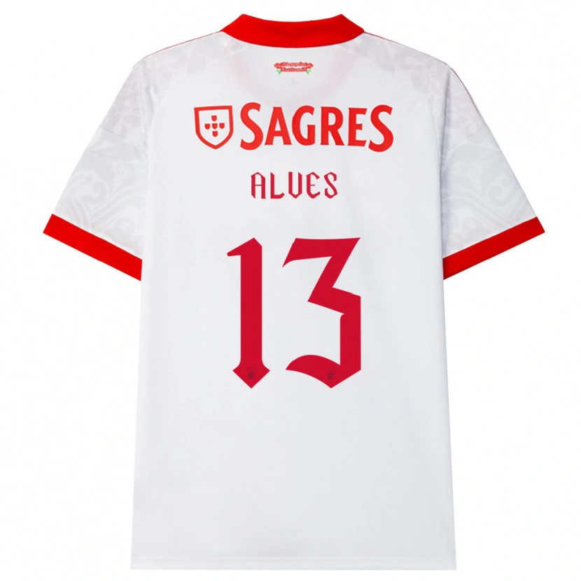 Danxen Męski Lucia Alves #13 Biały Czerwony Żółty Wyjazdowa Koszulka 2026/27 Koszulki Klubowe