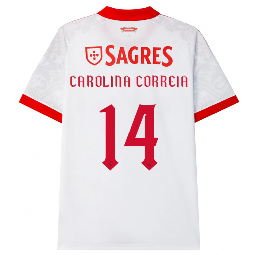 Danxen Męski Carolina Correia #14 Biały Czerwony Żółty Wyjazdowa Koszulka 2026/27 Koszulki Klubowe