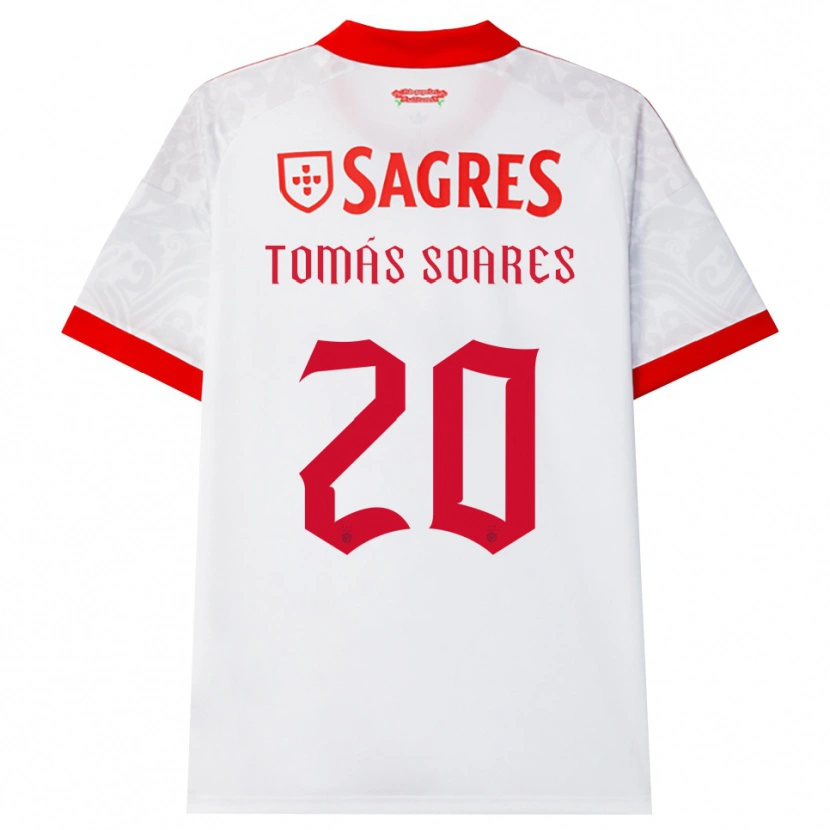 Danxen Męski Tomás Soares #20 Biały Czerwony Żółty Wyjazdowa Koszulka 2026/27 Koszulki Klubowe