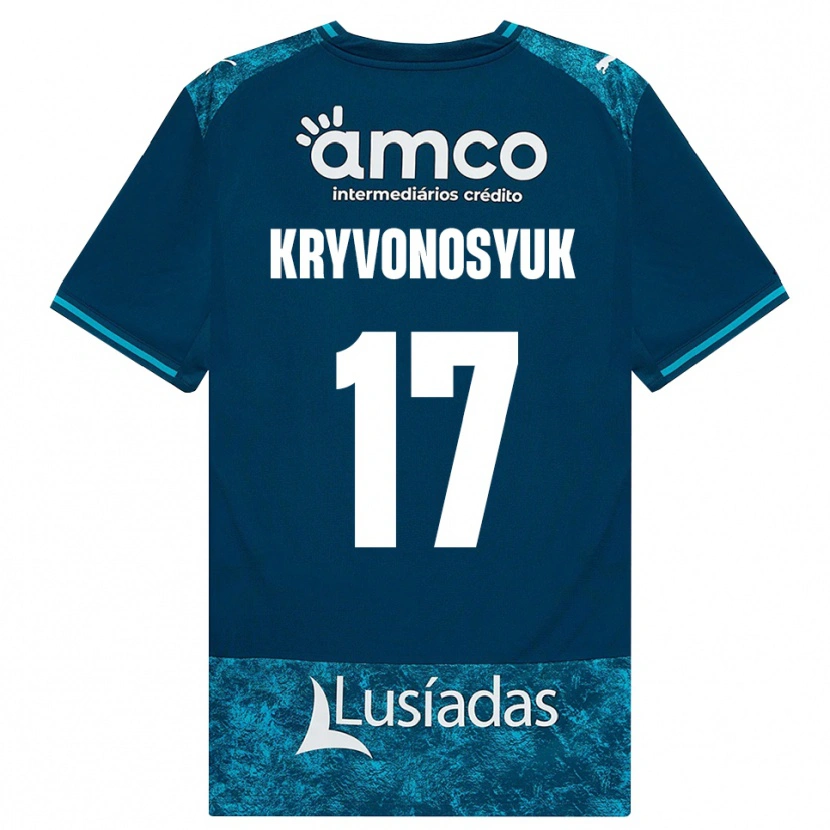 Danxen Męski Leonardo Kryvonosyuk #17 Darkslategray Średni Turkus Wyjazdowa Koszulka 2026/27 Koszulki Klubowe