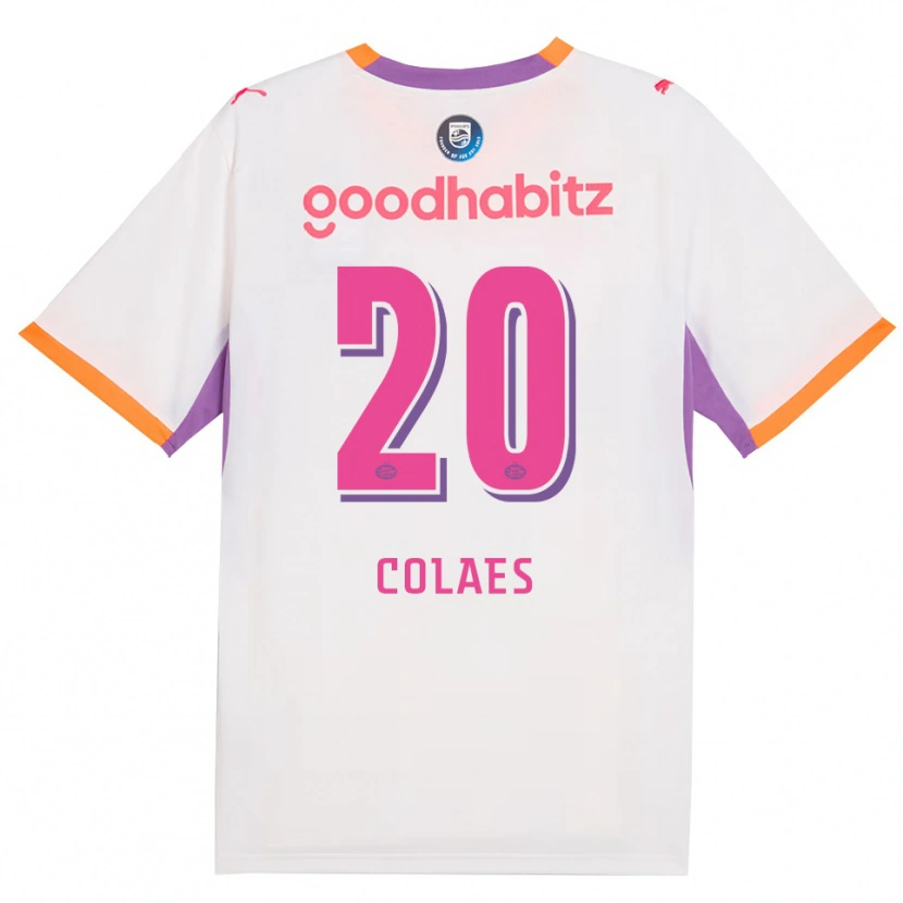 Danxen Męski Jonas Colaes #20 Biały Fioletowy Pomarańczowy Wyjazdowa Koszulka 2026/27 Koszulki Klubowe