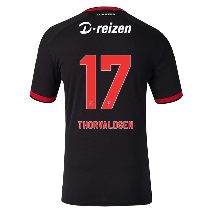 Danxen Męski Filip Thorvaldsen #17 Czerwony Biały Czarny Wyjazdowa Koszulka 2026/27 Koszulki Klubowe