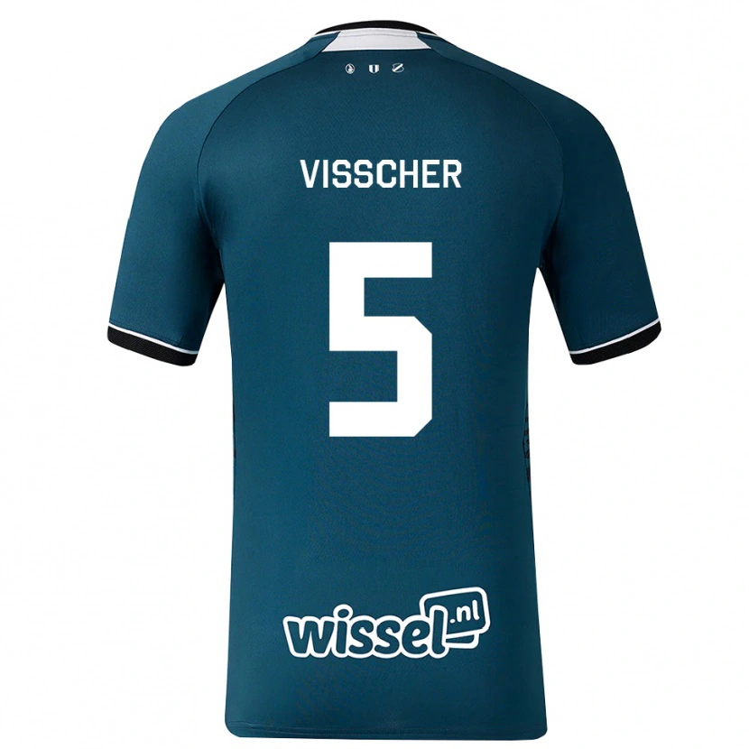 Danxen Męski Amber Visscher #5 Darkslategray Biały Wyjazdowa Koszulka 2026/27 Koszulki Klubowe