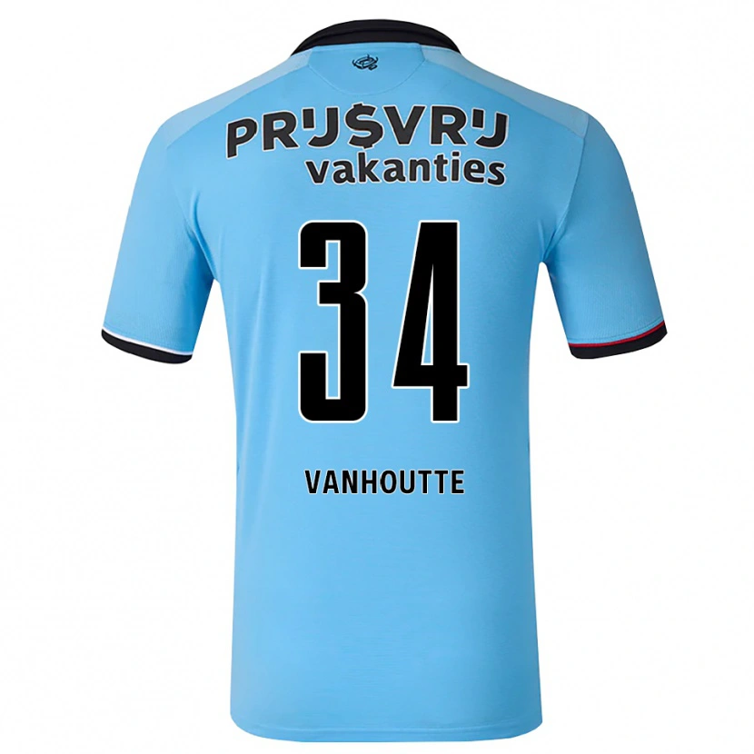 Danxen Męski Charles Vanhoutte #34 Głęboki Niebieski Czarny Czerwony Wyjazdowa Koszulka 2026/27 Koszulki Klubowe