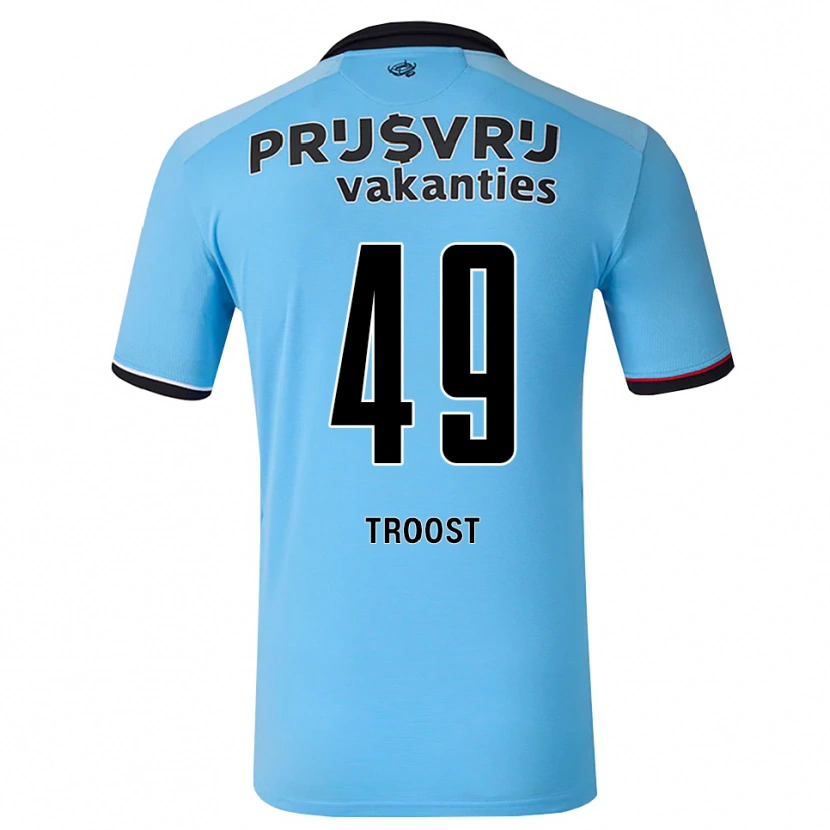 Danxen Męski Tein Troost #49 Głęboki Niebieski Czarny Czerwony Wyjazdowa Koszulka 2026/27 Koszulki Klubowe