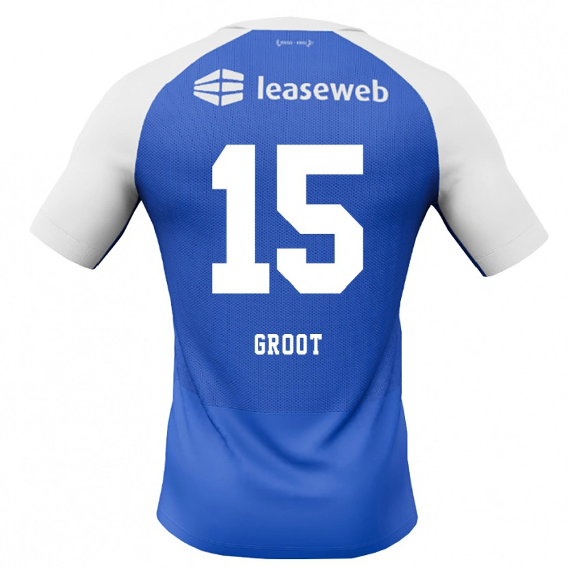 Danxen Męski Pleun Groot #15 Niebieski Królewski Czerwony Biały Wyjazdowa Koszulka 2026/27 Koszulki Klubowe