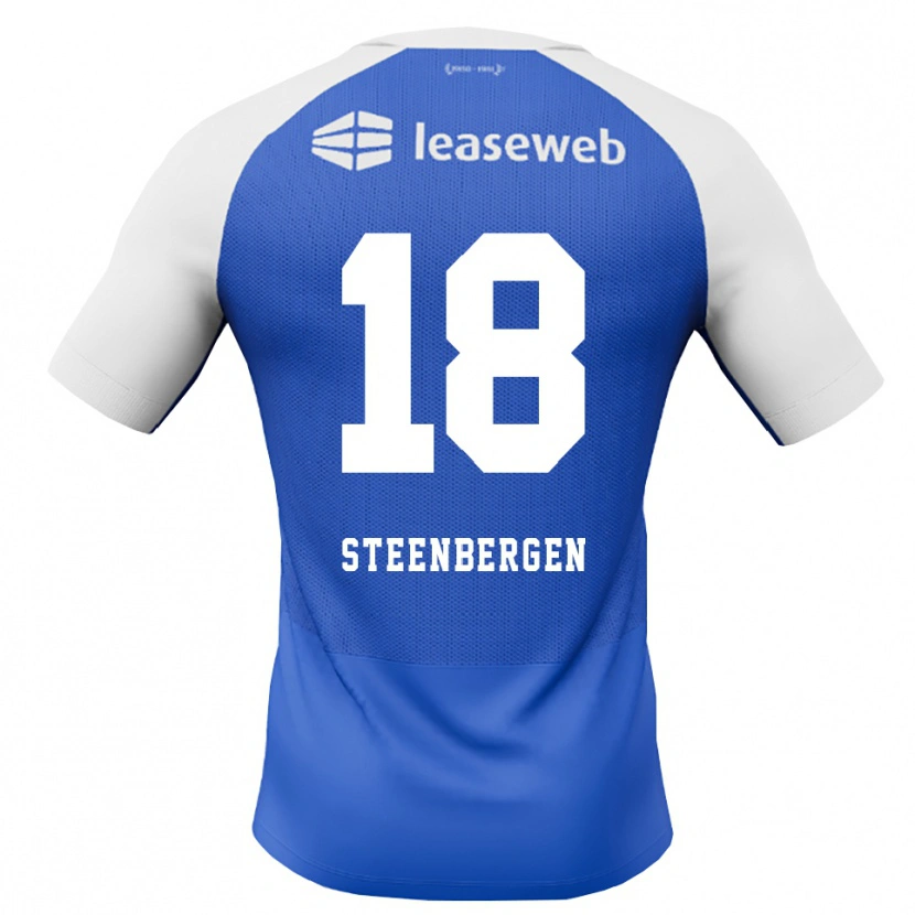 Danxen Męski Thom Steenbergen #18 Niebieski Królewski Czerwony Biały Wyjazdowa Koszulka 2026/27 Koszulki Klubowe