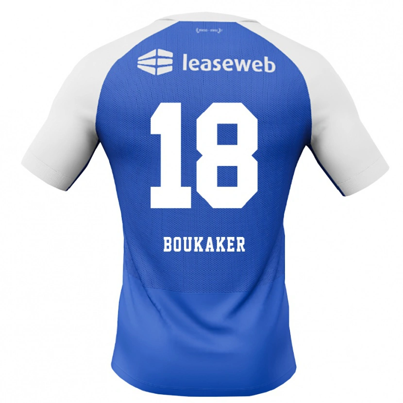 Danxen Męski Romaissa Boukaker #18 Niebieski Królewski Czerwony Biały Wyjazdowa Koszulka 2026/27 Koszulki Klubowe