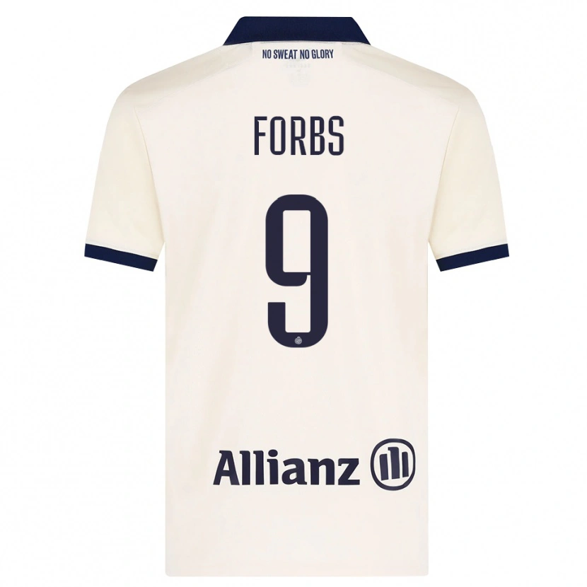 Danxen Męski Carlos Forbs #9 Beżowy Czarny Wyjazdowa Koszulka 2026/27 Koszulki Klubowe