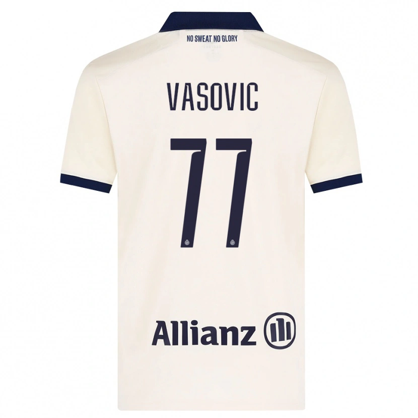 Danxen Męski Andrej Vasovic #77 Beżowy Czarny Wyjazdowa Koszulka 2026/27 Koszulki Klubowe