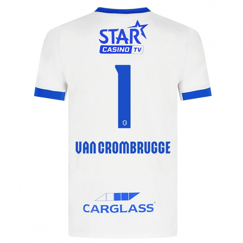 Danxen Męski Hendrik Van Crombrugge #1 Biały Niebieski Wyjazdowa Koszulka 2026/27 Koszulki Klubowe