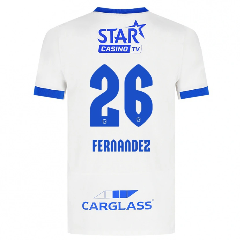 Danxen Męski Elias Gonzalez Fernandez #26 Biały Niebieski Wyjazdowa Koszulka 2026/27 Koszulki Klubowe