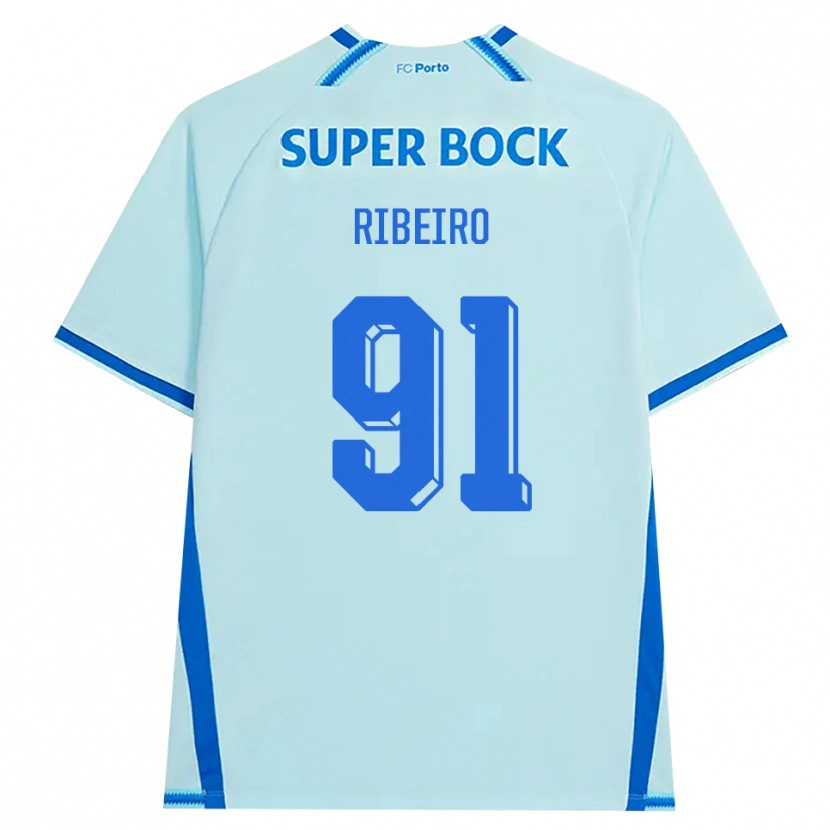 Danxen Męski Gonçalo Ribeiro #91 Jasny Cyjan Niebieski Trzeci Komplet Koszulka 2026/27 Koszulki Klubowe