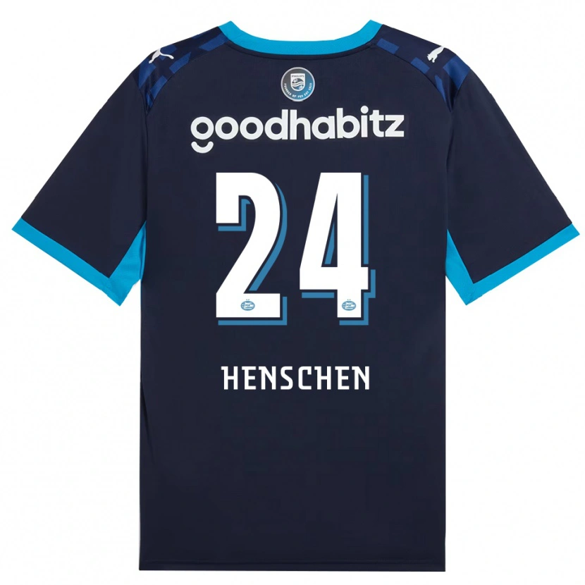 Danxen Męski Emmeke Henschen #24 Niebieski Królewski Niebieski Trzeci Komplet Koszulka 2026/27 Koszulki Klubowe
