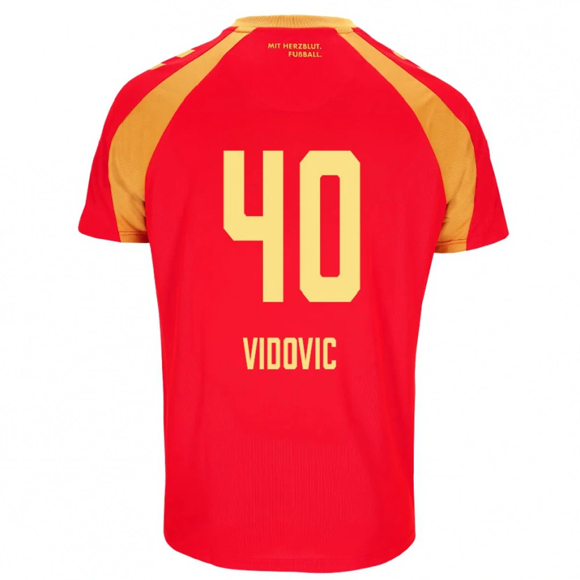 Danxen Męski Gabriel Vidovic #40 Czerwony Pomarańczowy Czarny Wyjazdowa Koszulka 2026/27 Koszulki Klubowe